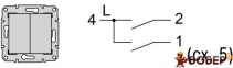 Вимикач двоклавішний Schneider Sedna (сх.5) (білий) УКТ ЗЕД 8536 50 80 00 0