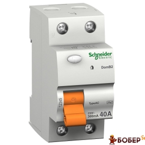 Диференційне реле ВД63, 2Р, 30mA, 40А Schneider УКТ ЗЕД 8536 20 10