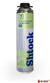 Піна монтажна Shtock PRO 65L, 870 мл (12шт)(пал.672шт) №7 УКТ ЗЕД: 3214101090