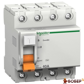 Диференційне реле ВД63, 4Р, 30mA, 40А Schneider УКТ ЗЕД 8536 20 10