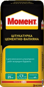 Мом ШЦИ 25 Момент Штукатурка цементно-вапняна, 25 кг (54шт)  {3214}