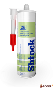 Герметик Shtock Силікон унів.(прозор.), 280мл (12шт) №26 УКТ ЗЕД: 3214101090