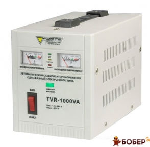 Стабілізатор напруги Forte TVR-1000VA, релейного типу,точність 8%, вага 3,65кг УКТ ЗЕД 9032890000