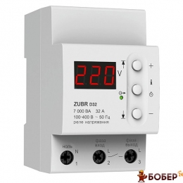 реле напруги Зубр 32А, (max 40A) 7000 ВА, (8536 30 30 90)