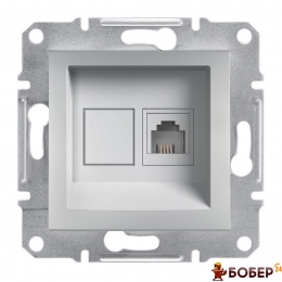 Розетка телефонна, RJ11, Asfora (алюміній) (8536699090)