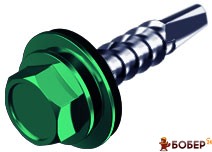 Гвинт покрівельний Strong ТЕХ-HF 4,8/35 RAL 6005 зелений (250шт/уп.) *УКТ ЗЕД 7318 12 90 90