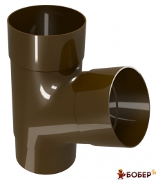 Трійник 67* труби 75*75 коричневий RainWay 90 {3917}