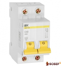 Автоматичний вимикач IEK BA47-29 2П 40А 4,5кА х-ка С УКТ ЗЕД 8536 20 10 00