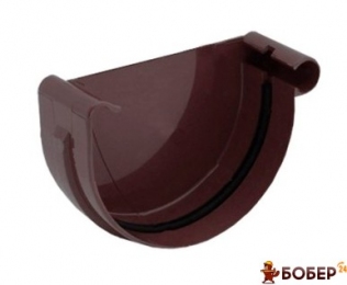 Заглушка ринви ліва коричнева RainWay 90 {3925}