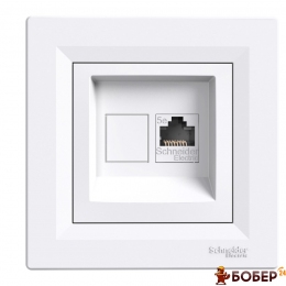 Розетка комп'ютер., RJ45, кат. 5е, 125 МГц, неекран., Schneider Asfora (білий) УКТ ЗЕД 8536 69 90 90