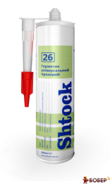 Герметик Shtock Силікон унів.(прозор.), 280мл (12шт) №26 УКТ ЗЕД: 3214101090