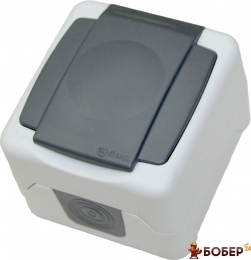 Розетка Makel В/М ІР44 з/з з кришкою сіра УКТ ЗЕД 8536 50 80 00